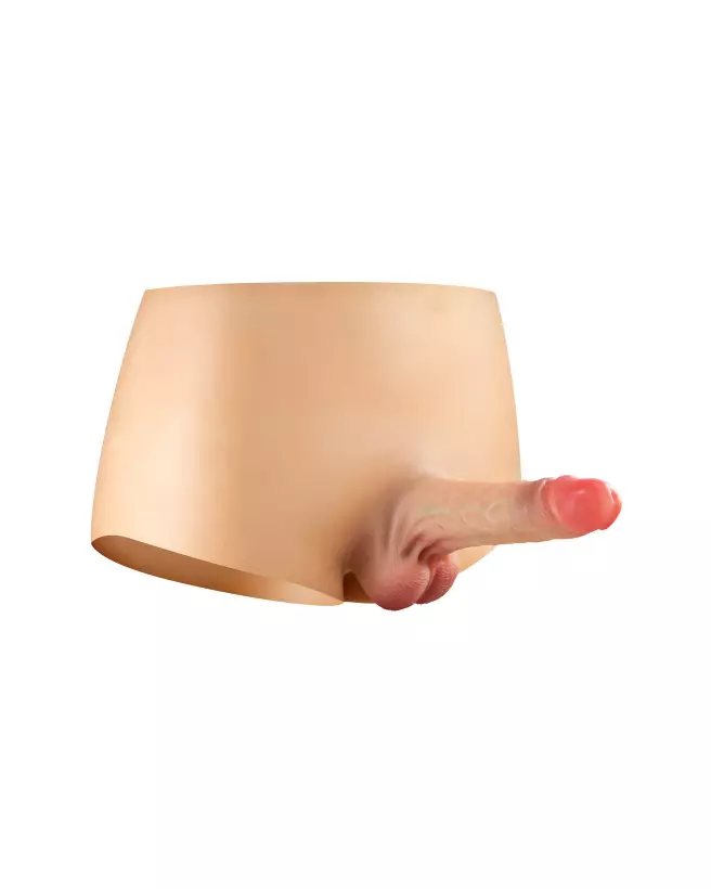 Culotte Pénis Solide L/XL Real Body en action, Gode Ceinture Réaliste-1