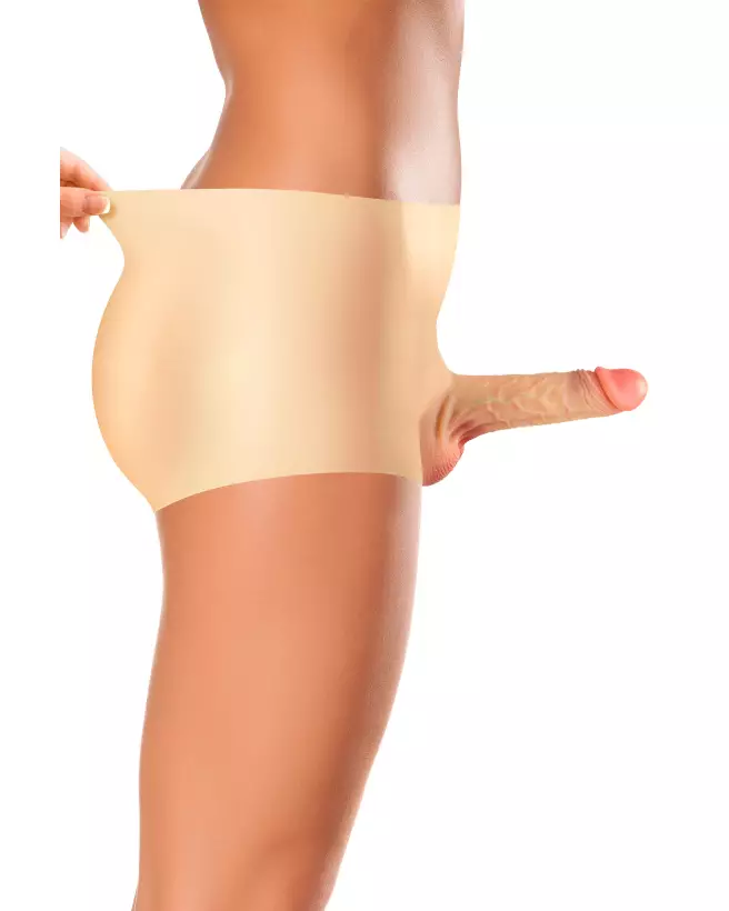 Culotte Pénis Solide L/XL Real Body en action, Gode Ceinture Réaliste-6