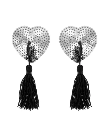 Cache-tétons coeur argent Paris Hollywood pour lingerie élégante-1