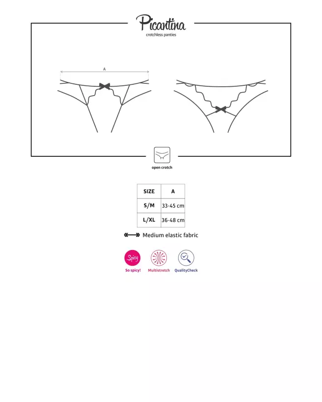 Picantina String Ouvert Noir par Obsessive - Lingerie Érotique Femme-7