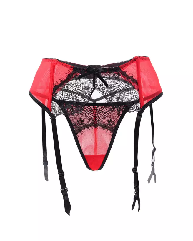 Porte-jarretelles Paris Hollywood PJ+STG P5123 noir rouge taille XXL élégant et confortable-6