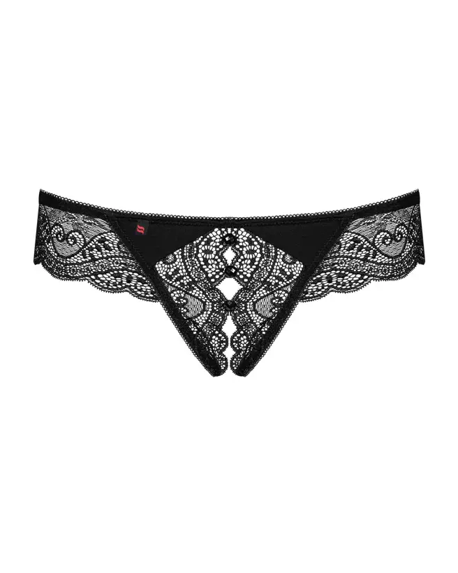String Ouvert Miamor Noir par Obsessive, Lingerie Érotique et Confortable-5