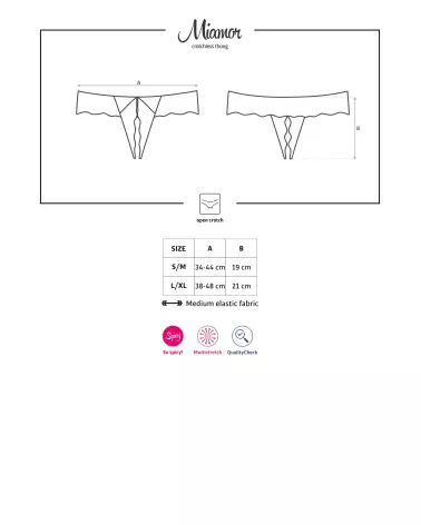 String Ouvert Miamor Noir par Obsessive, Lingerie Érotique et Confortable-7
