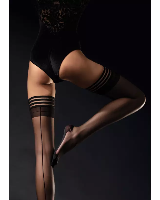 Bas Femme Fatale 20 DEN noir de Fiore pour élégance et style-1