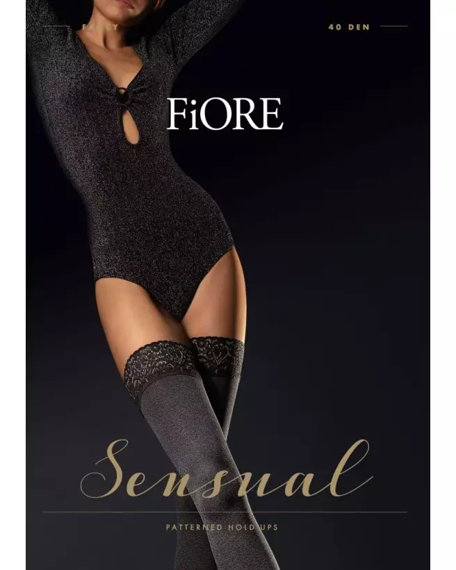 Image des bas Fancy 40 DEN gris de Fiore, élégants et confortables-2