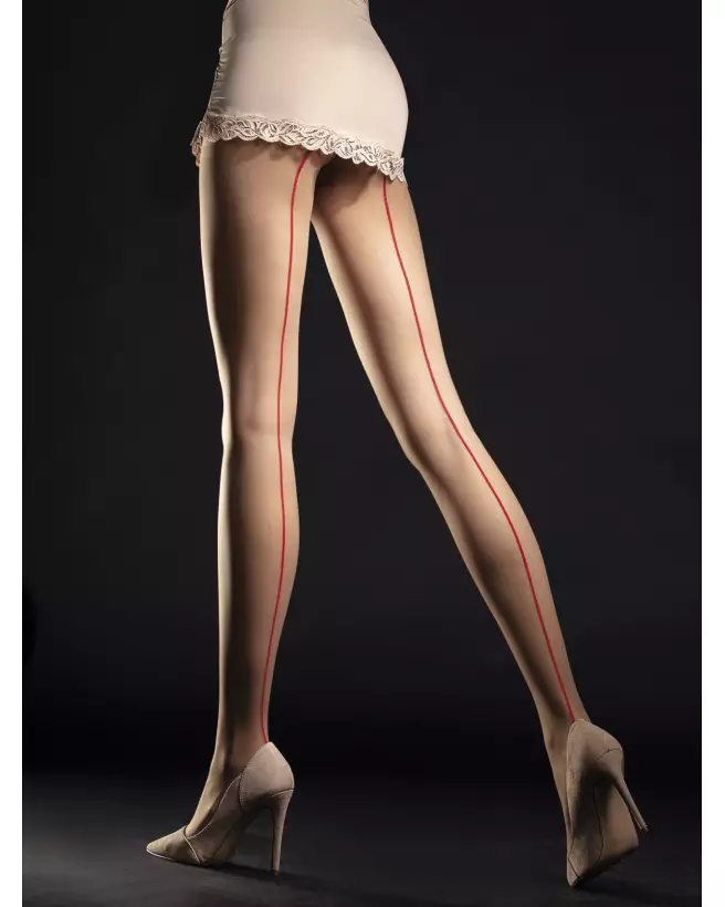 Collants Fiore 20 DEN en nuances Nude et Rouge pour élégance quotidienne-1