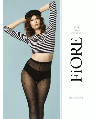 Collants Jane 20 DEN noir élégants et confortables par Fiore-2