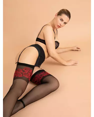 Bas noirs 20 den Fiore, élégants et confortables pour femme-1