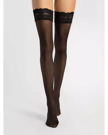 Bas Dolcezza 20 den noir Fiore élégants et confortables-1