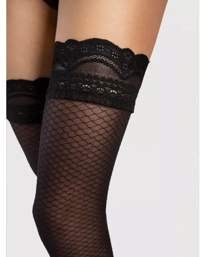 Bas Dolcezza 20 den noir Fiore élégants et confortables-2