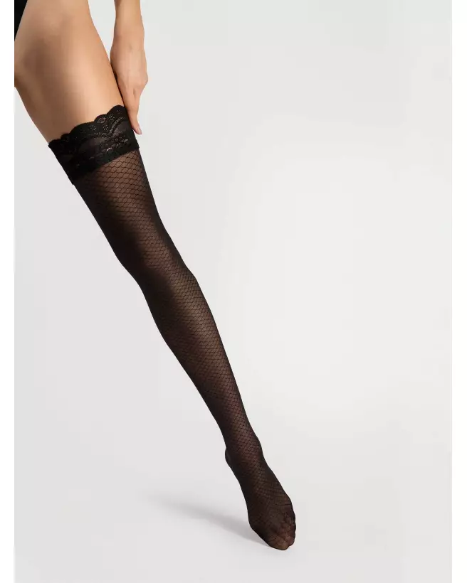 Bas Dolcezza 20 den noir Fiore élégants et confortables-3