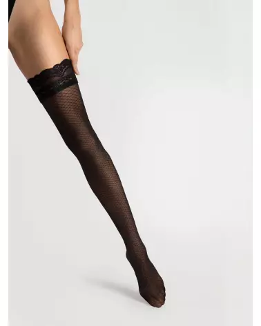 Bas Dolcezza 20 den noir Fiore élégants et confortables-3