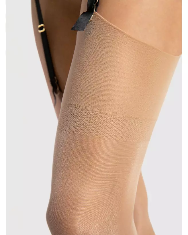 Bas Infini 15 Den Nudes Fiore, bas élégants couleur chair, confort quotidien-2