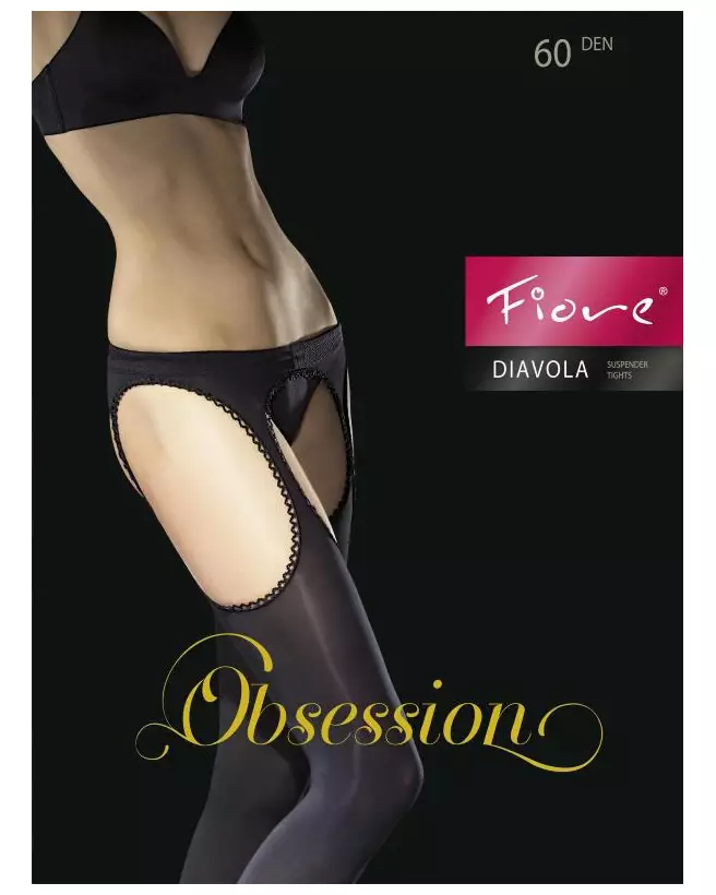 Bas jarretelles Diavola 60 DEN noir de Fiore, élégance et confort-1