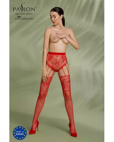 Photo de collant rouge écologique ouvert ECO S004 de Passion Lingerie-3