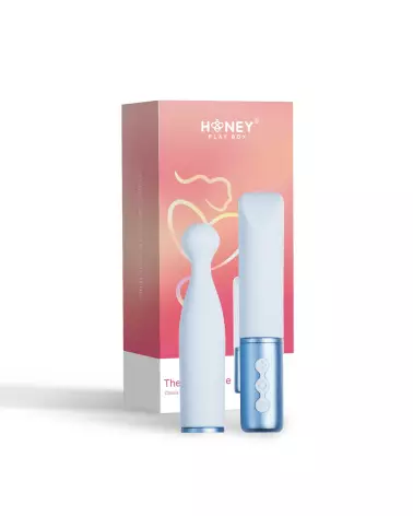 Image du Vibromasseur Aquamarine Naughty Collection de Honey Play Box avec tête interchangeable bleu pour stimulation cli-1