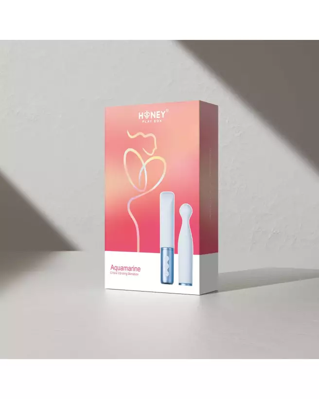 Image du Vibromasseur Aquamarine Naughty Collection de Honey Play Box avec tête interchangeable bleu pour stimulation cli-3