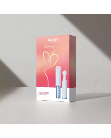Image du Vibromasseur Aquamarine Naughty Collection de Honey Play Box avec tête interchangeable bleu pour stimulation cli-3