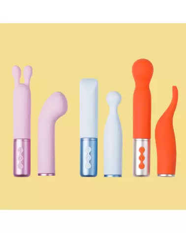 Image du Vibromasseur Aquamarine Naughty Collection de Honey Play Box avec tête interchangeable bleu pour stimulation cli-4