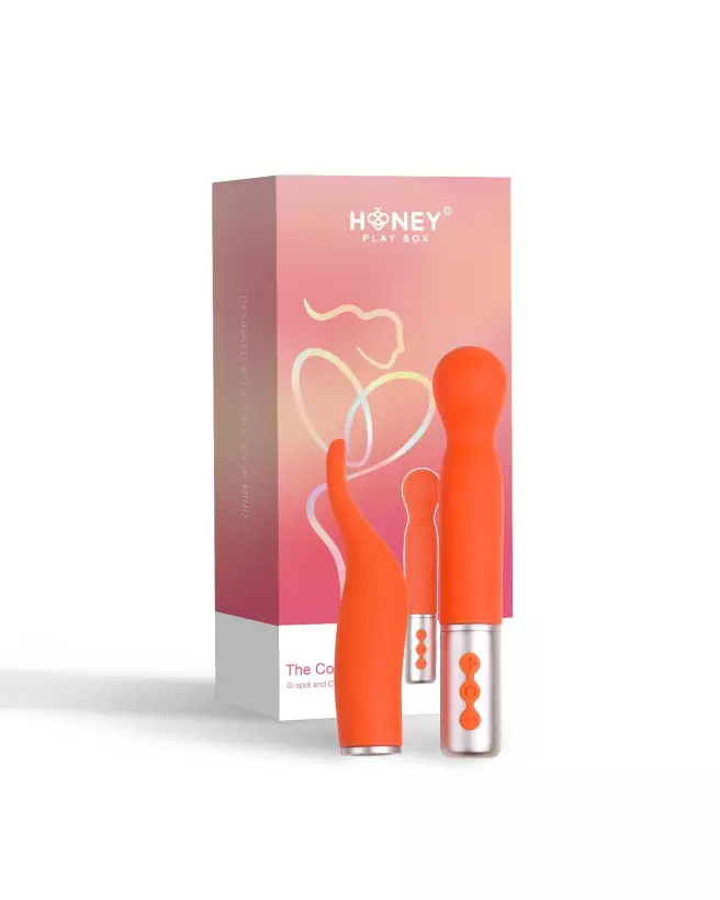 Image du vibromasseur interchangeable Honey Play Box orange, jouet intime multifonction-1