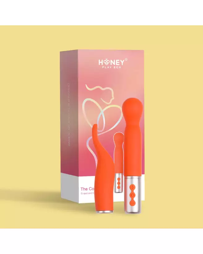 Image du vibromasseur interchangeable Honey Play Box orange, jouet intime multifonction-4