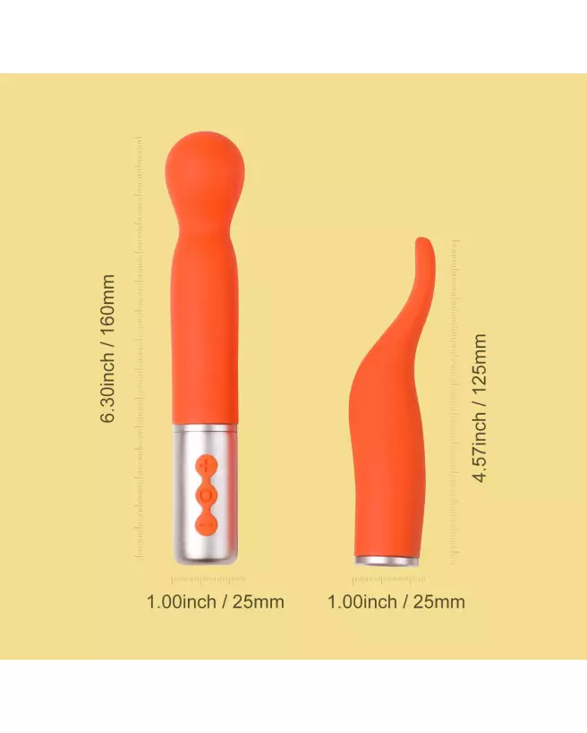 Image du vibromasseur interchangeable Honey Play Box orange, jouet intime multifonction-7