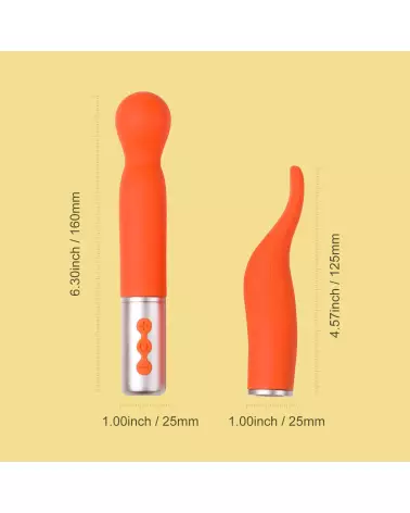 Image du vibromasseur interchangeable Honey Play Box orange, jouet intime multifonction-7