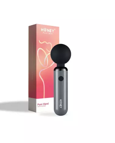 Image du mini vibromasseur Pomi Wand gris de Honey Play Box, puissant et compact-1