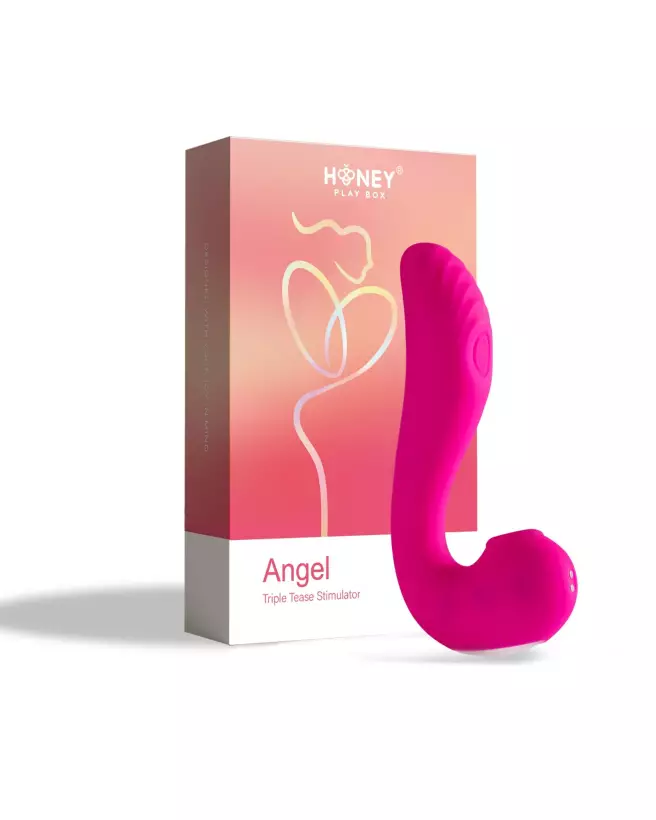 Image du vibromasseur Angel 3 en 1 de Honey Play Box, stimulation point G et clitoris, en rose-1