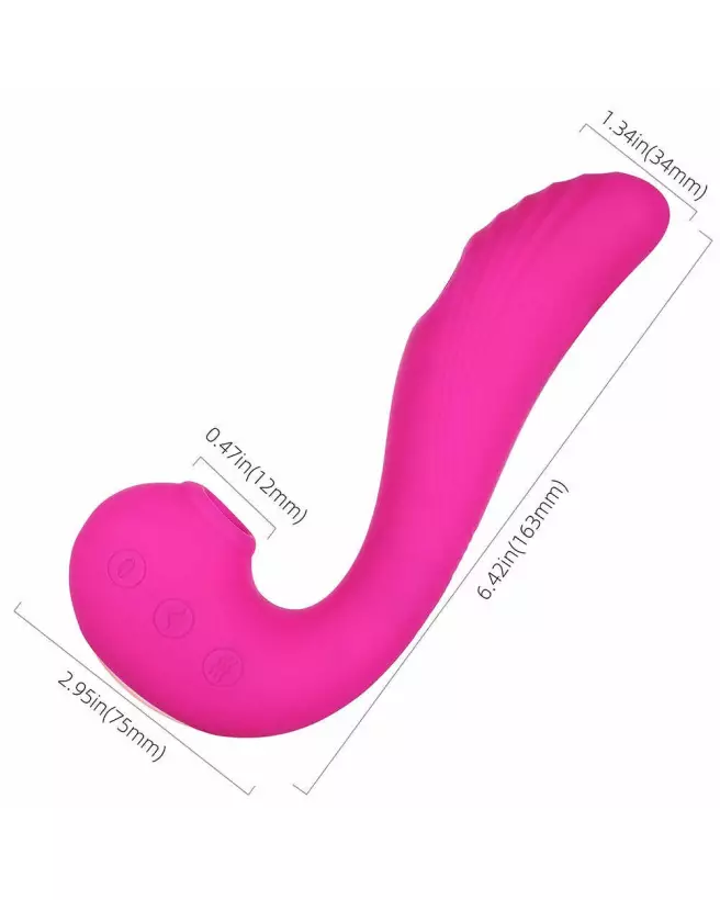 Image du vibromasseur Angel 3 en 1 de Honey Play Box, stimulation point G et clitoris, en rose-3