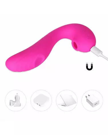 Image du vibromasseur Angel 3 en 1 de Honey Play Box, stimulation point G et clitoris, en rose-4