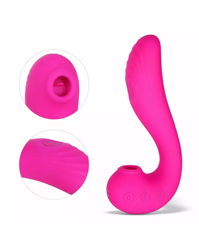 Image du vibromasseur Angel 3 en 1 de Honey Play Box, stimulation point G et clitoris, en rose-5