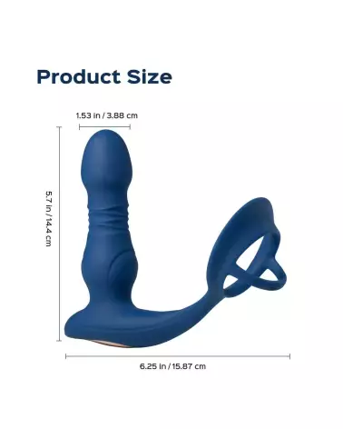 Image du stimulateur de prostate Cyrus bleu avec application de Honey Play Box, technologie va-et-vient avancée-3