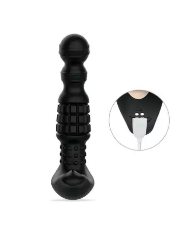 Image du Masseur Prostatique Vibrant Pineapple Man de Honey Play Box avec billes roulantes en noir-2