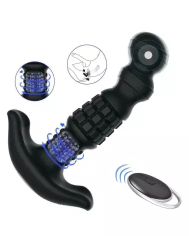 Image du Masseur Prostatique Vibrant Pineapple Man de Honey Play Box avec billes roulantes en noir-4