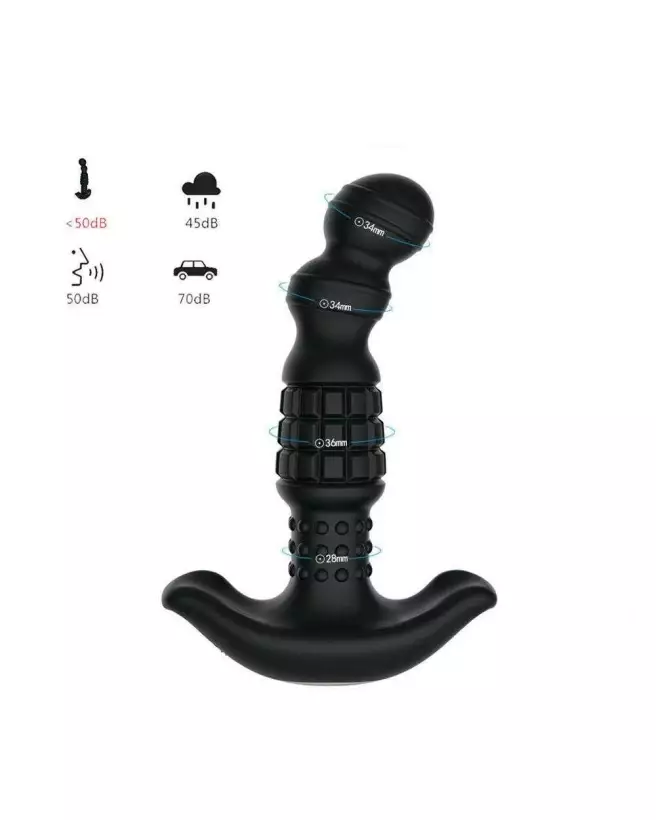 Image du Masseur Prostatique Vibrant Pineapple Man de Honey Play Box avec billes roulantes en noir-5
