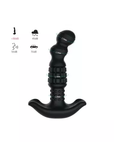 Image du Masseur Prostatique Vibrant Pineapple Man de Honey Play Box avec billes roulantes en noir-5