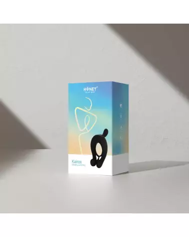 Image de l'Anneau Vibrant Kairos Noir par Honey Play Box - Stimulateur Masculin Haut de Gamme-2