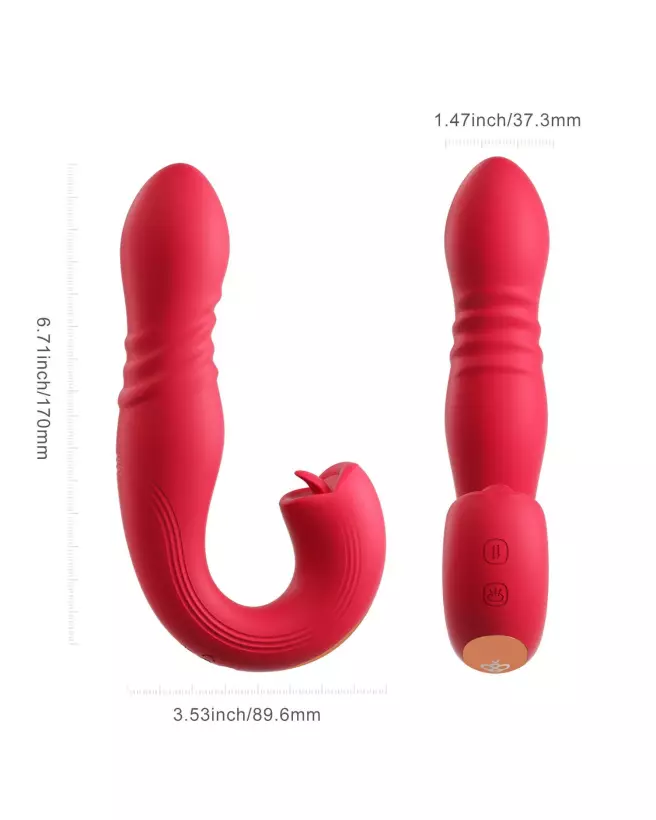 Image du JOI THRUST 2 Rouge - Stimulateur de Point G et Lèche-Clitoris Honey Play Box-6