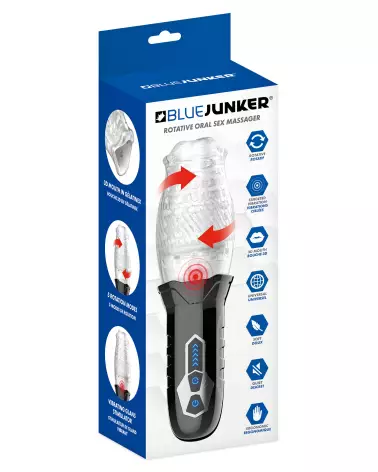 Masturbateur Vibrant Rotatif Blue Junker pour stimulation intense-2