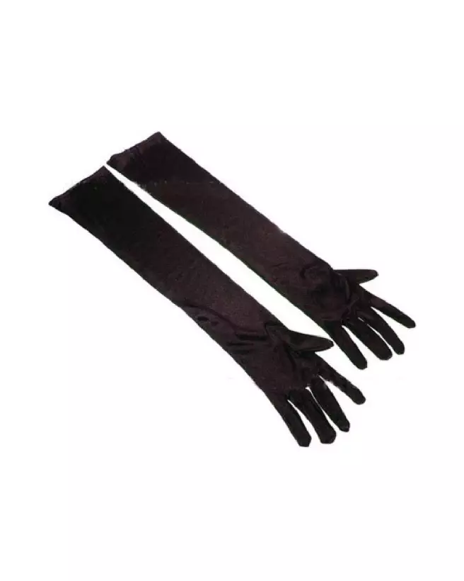 Gants longs en satin noir Paris Hollywood pour soirées élégantes-4