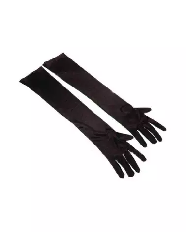 Gants longs en satin noir Paris Hollywood pour soirées élégantes-4