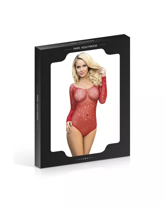 Body Strass Rouge XL/XXL Paris Hollywood - Lingerie élégante et sensuelle-4