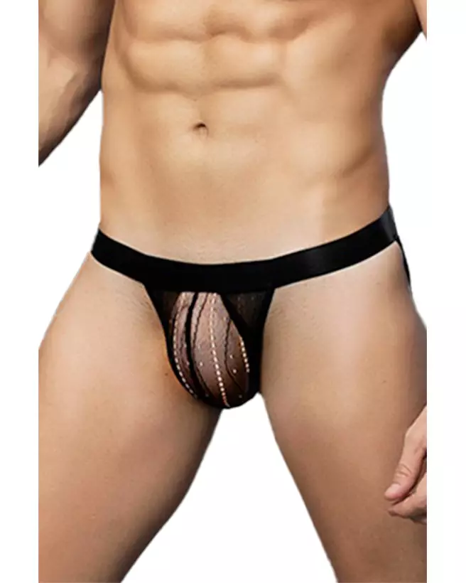Jockstrap noir Paris Hollywood pour homme, confortable et élégant-2