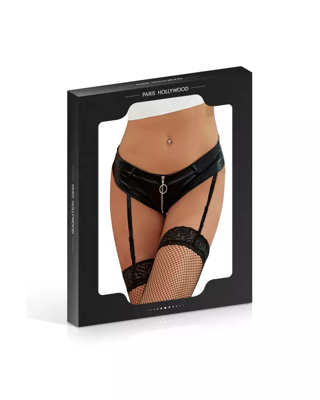 Panty-Jarretelles Noir Paris Hollywood en dentelle élégante-3