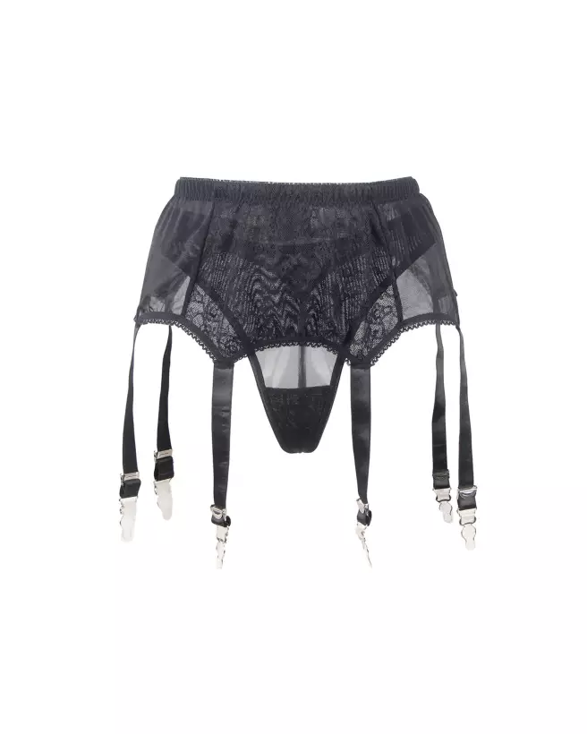 Porte-jarretelles noir Paris Hollywood taille L/XL avec clips-3