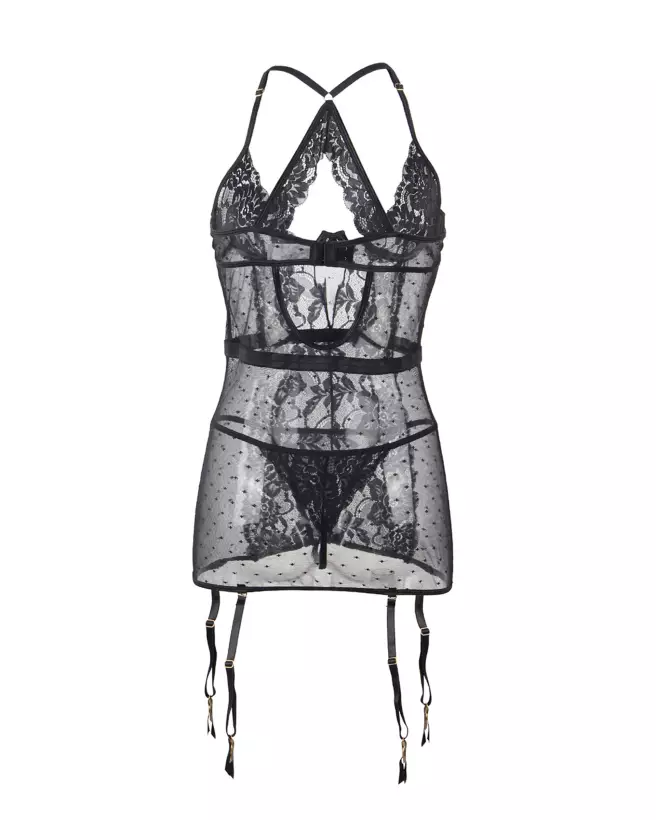 Nuisette noir Paris Hollywood S/M élégante et sexy-5