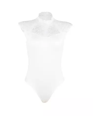 Body dentelle blanc S/M Paris Hollywood avec zip-4