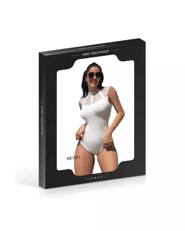 Body dentelle blanc avec zip Paris Hollywood taille M/L-3