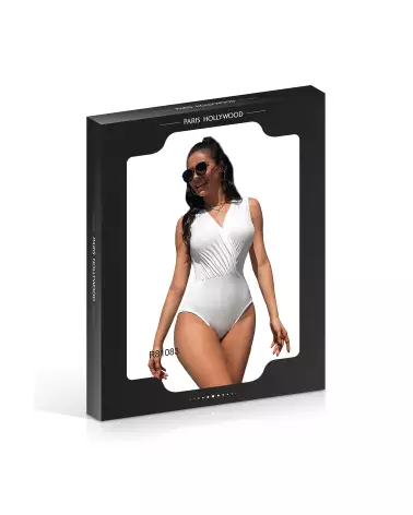 Body Zip Dos Blanc Paris Hollywood Taille S/M - Lingerie Élégante et Confortable-3